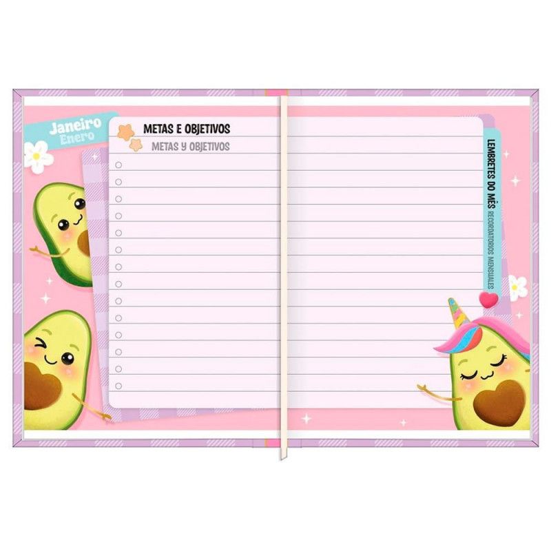 AGENDA COSTURADA MINI ABACUTE M1 2025 TILIBRA - REF. 356484 - CAIXA COM 8 UNIDADES