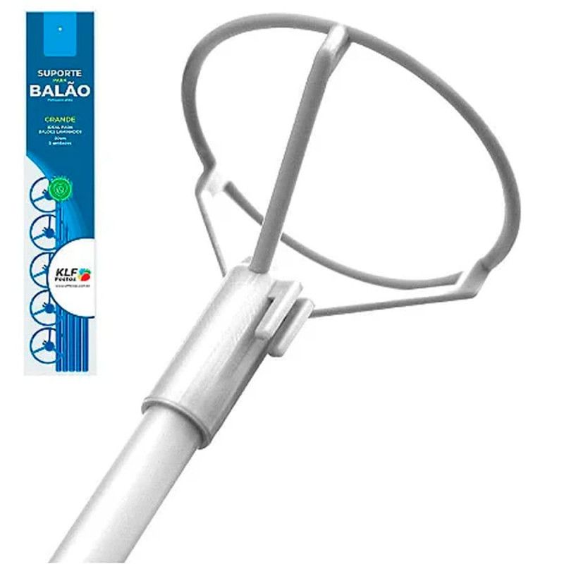 KIT SUPORTE PARA BALAO GRANDE 50CM BRANCO KLF FESTAS - REF. VCE5BC - BLISTER COM 5 UNIDADES