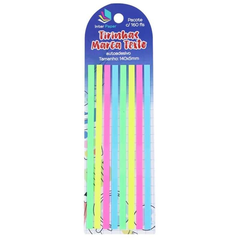 MARCA TEXTO TIRINHA 4 CORES NEON 160 FOLHAS - 1 UNIDADE