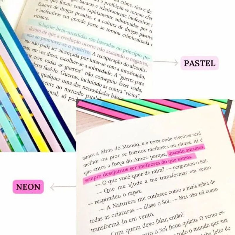 MARCA TEXTO TIRINHA 4 CORES PASTEL 160 FOLHAS - 1 UNIDADE