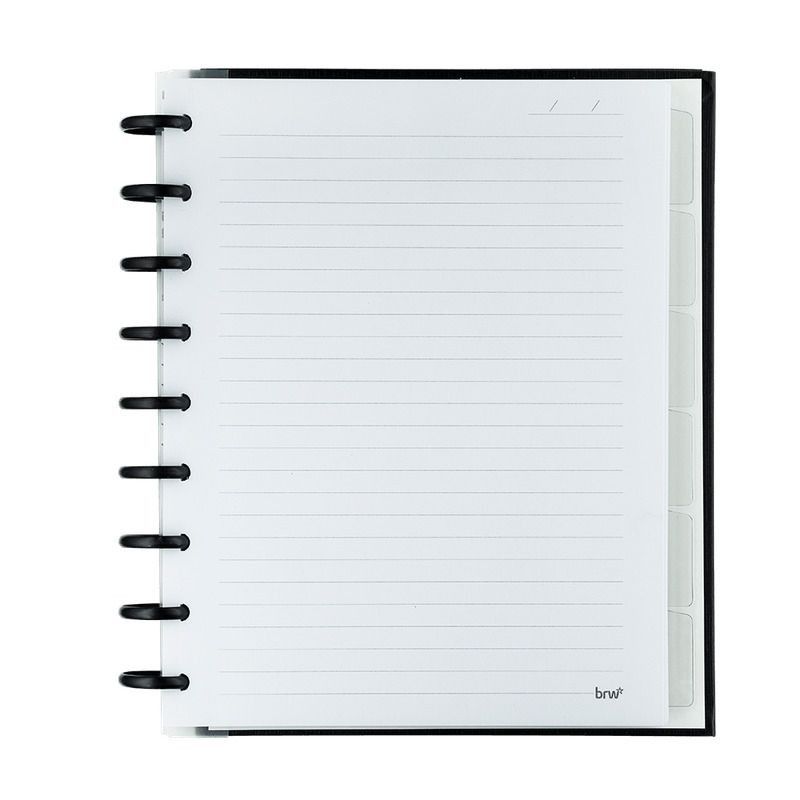 CADERNO 1 MATERIA INTELIGENTE COLEGIAL DISCO BLACK BRW - REF. CD1008 - PACOTE COM 5 UNIDADES