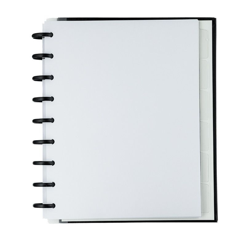 CADERNO 1 MATERIA INTELIGENTE COLEGIAL DISCO BLACK BRW - REF. CD1008 - PACOTE COM 5 UNIDADES