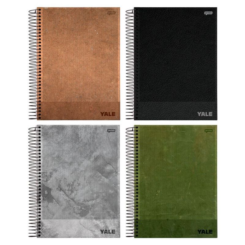 CADERNO 10 MATERIAS CAPA DURA 200 FOLHAS YALE JANDAIA - REF. 66667 - PACOTE COM 4 UNIDADES