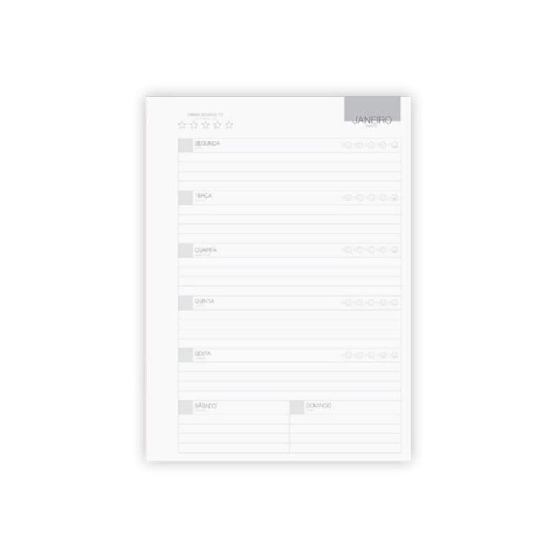 AGENDA ESPIRAL PLANNER FLORK COM ELASTICO PERMANENTE JANDAIA - REF. 74727 - PACOTE COM 4 UNIDADES