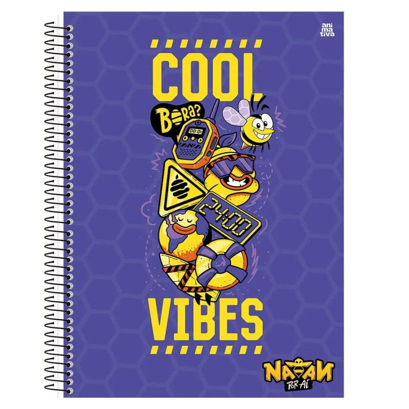 CADERNO 1 MATERIA CAPA DURA 80FL NATAN POR AI ANIMATIVA - REF. 10887 - PACOTE COM 4 UNIDADES