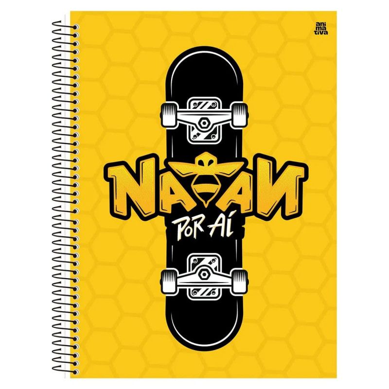 CADERNO 1 MATERIA CAPA DURA 80FL NATAN POR AI ANIMATIVA - REF. 10887 - PACOTE COM 4 UNIDADES
