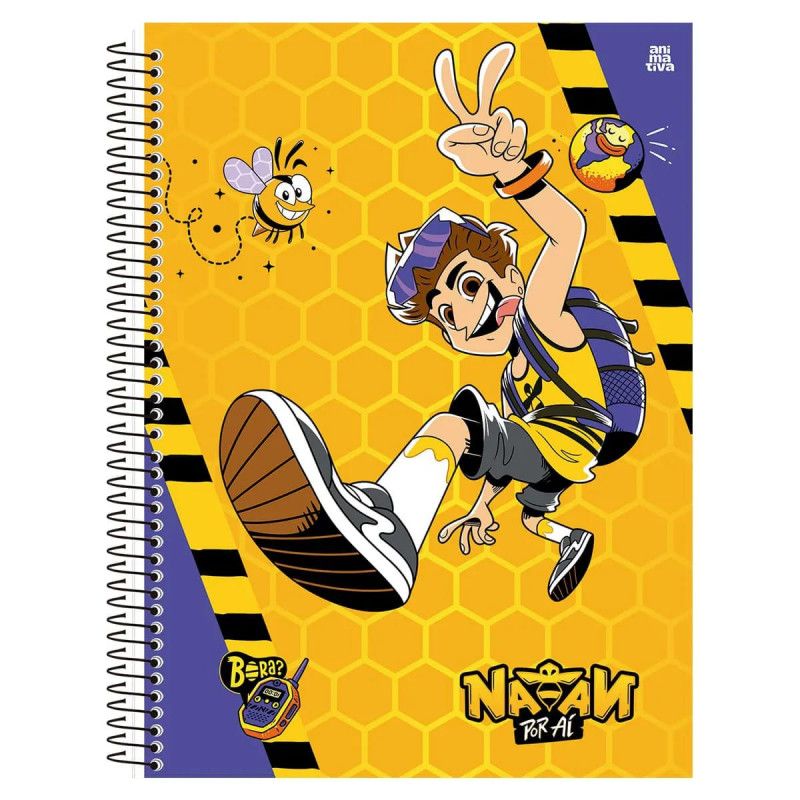 CADERNO 1 MATERIA CAPA DURA 80FL NATAN POR AI ANIMATIVA - REF. 10887 - PACOTE COM 4 UNIDADES