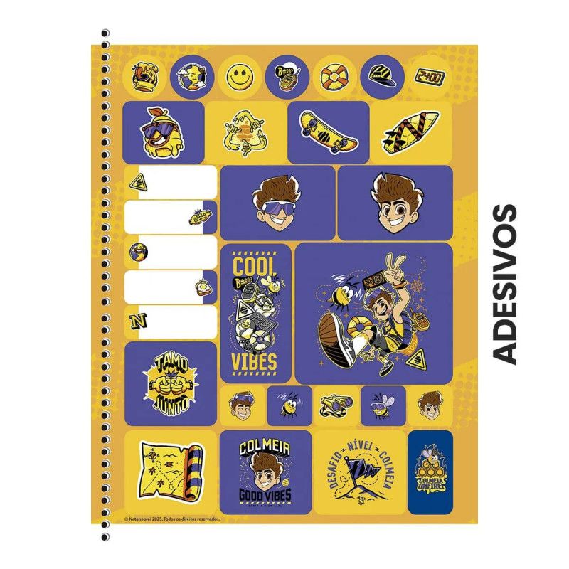 CADERNO 1 MATERIA CAPA DURA 80FL NATAN POR AI ANIMATIVA - REF. 10887 - PACOTE COM 4 UNIDADES