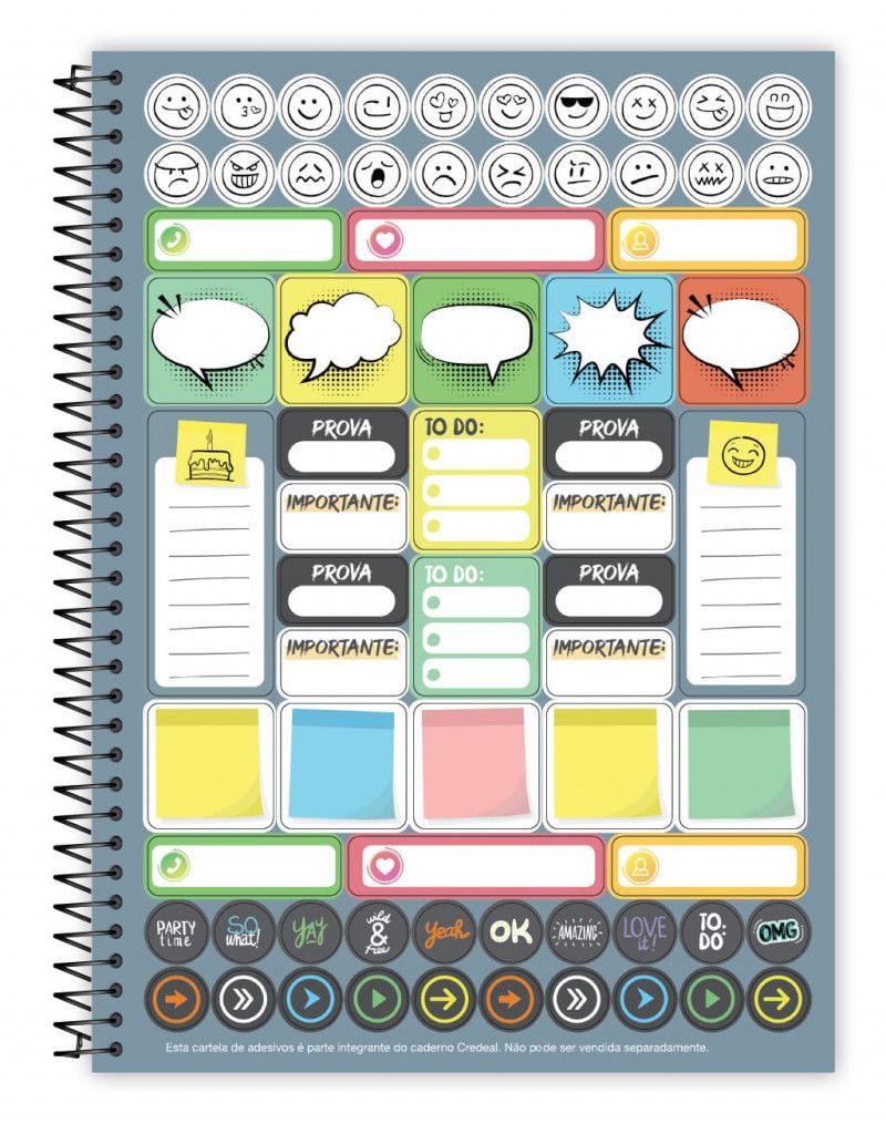 CADERNO 1 MATERIA CAPA DURA 80 FOLHAS AGRO+ CREDEAL - REF. 277706 - PACOTE COM 3 UNIDADES