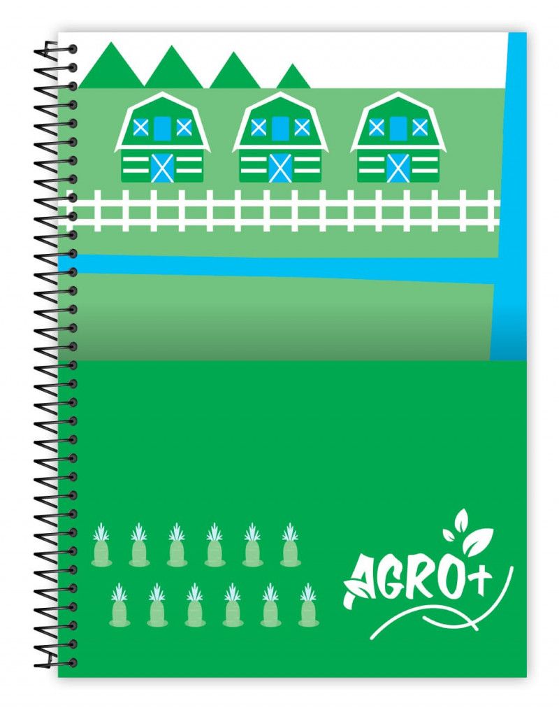 CADERNO 1 MATERIA CAPA DURA 80 FOLHAS AGRO+ CREDEAL - REF. 277706 - PACOTE COM 3 UNIDADES