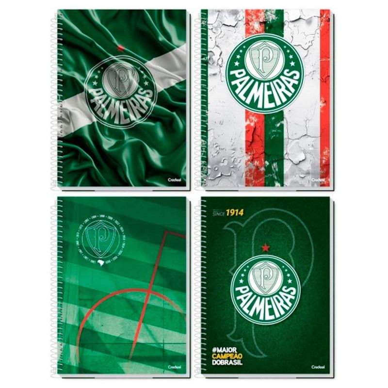 CADERNO 10 MATERIAS CAPA DURA 160 FOLHAS PALMEIRAS CREDEAL - REF. 284339 - PACOTE COM 2 UNIDADES