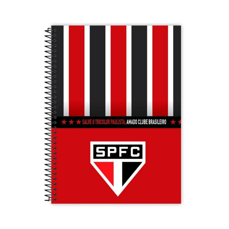 CADERNO 20 MATERIAS CAPA DURA 320 FOLHAS SPFC CREDEAL - REF. 284452 - PACOTE COM 2 UNIDADES