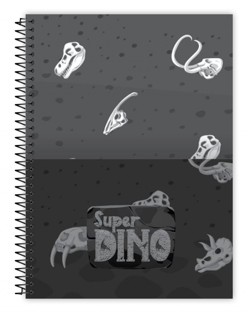 CADERNO 1 MATERIA CAPA DURA 80 FOLHAS SUPER DINO CREDEAL - REF. 285282 - PACOTE COM 3 UNIDADES
