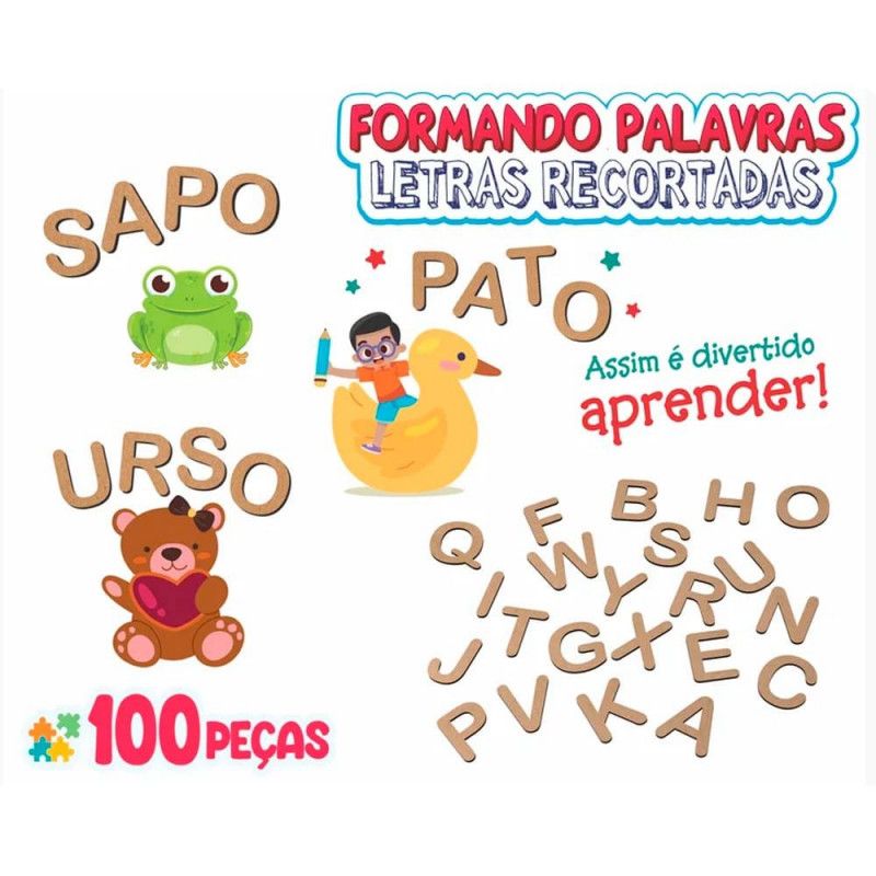 FORMANDO PALAVRAS LETRAS RECORTADAS 100 PECAS AQUARELA - REF. 173 - 1 UNIDADE