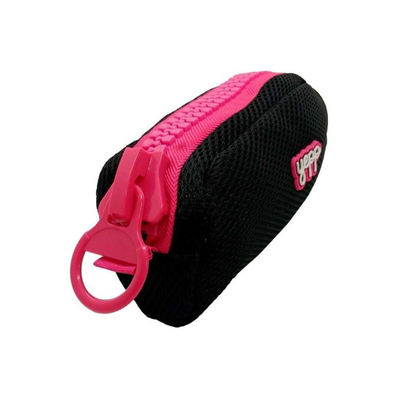 ESTOJO TELADO ZIPER GROSSO PRETO/ROSA ESCURO YEPP - REF. EST12033 - 1 UNIDADE