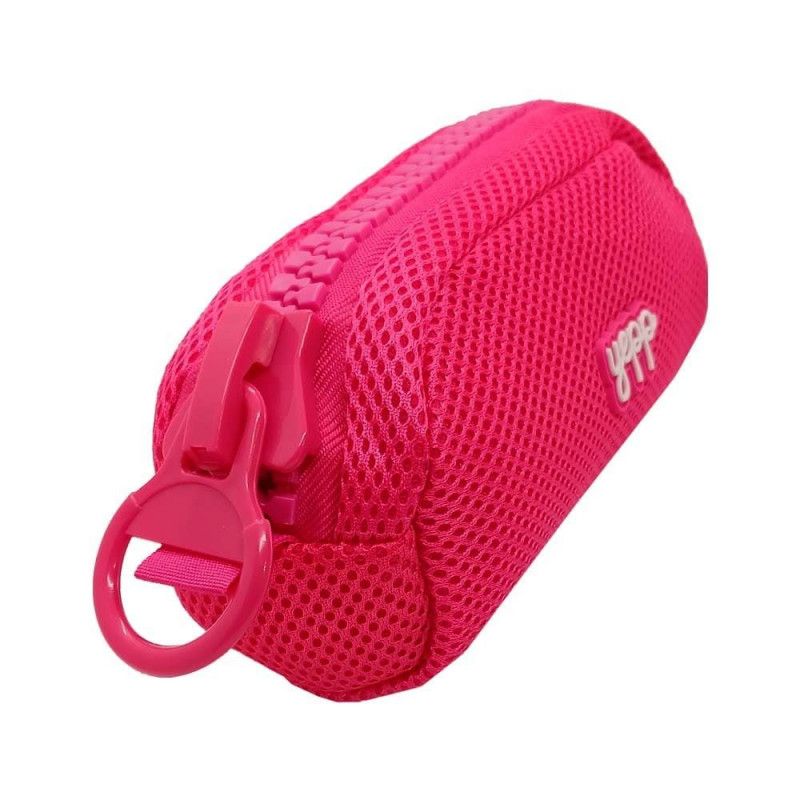 ESTOJO TELADO ZIPER GROSSO ROSA ESCURO/VERDE AGUA YEPP - REF. EST12033 - 1 UNIDADE