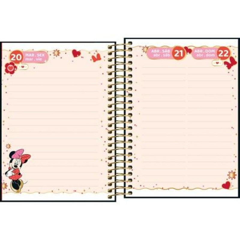 AGENDA ESPIRAL MINNIE M4 2026 TILIBRA - REF. 354660 - PACOTE COM 5 UNIDADES