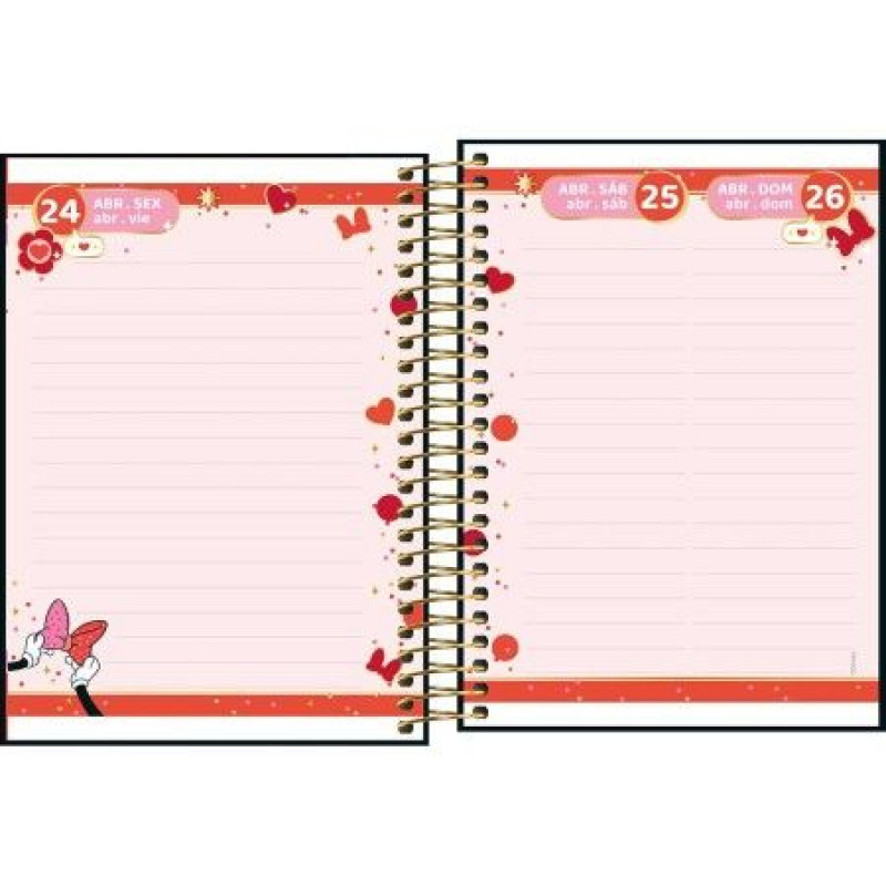 AGENDA ESPIRAL MINNIE M4 2026 TILIBRA - REF. 354660 - PACOTE COM 5 UNIDADES