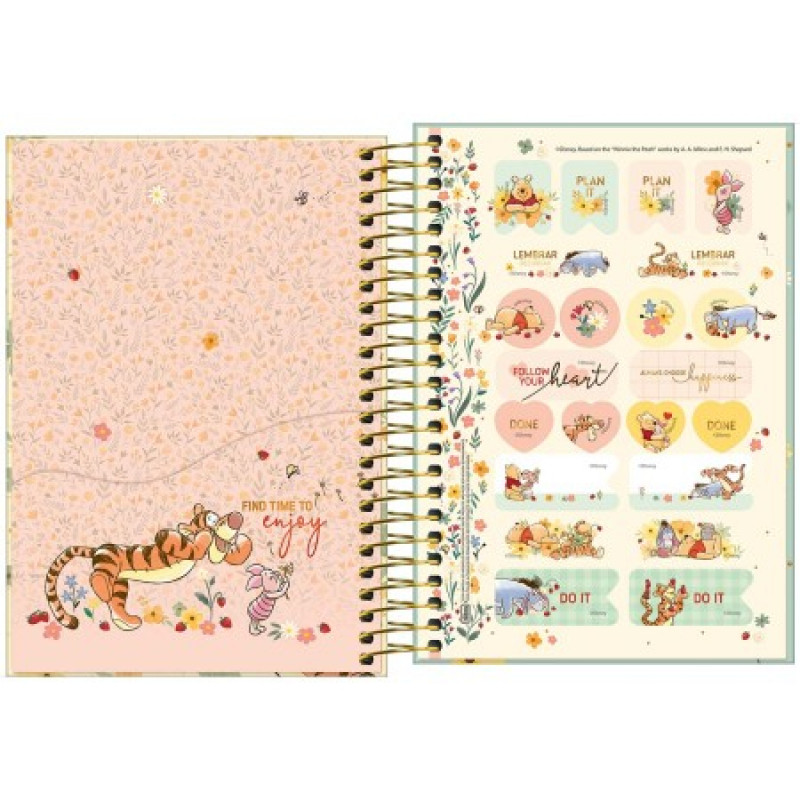 AGENDA ESPIRAL POOH M5 2026 TILIBRA - REF. 347841 - PACOTE COM 5 UNIDADES