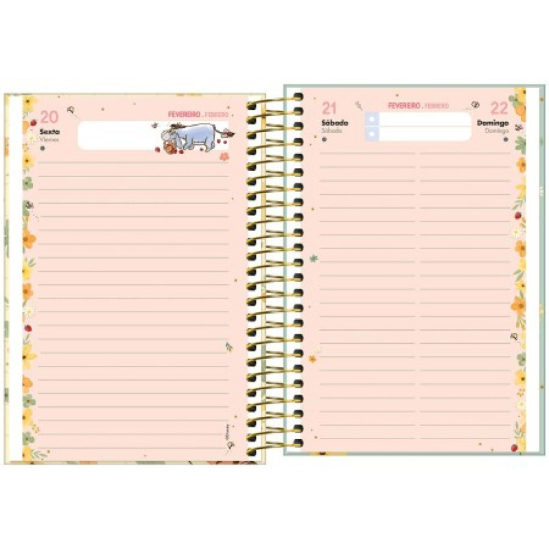 AGENDA ESPIRAL POOH M5 2026 TILIBRA - REF. 347841 - PACOTE COM 5 UNIDADES