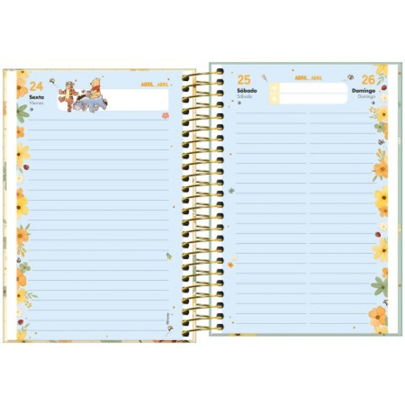 AGENDA ESPIRAL POOH M5 2026 TILIBRA - REF. 347841 - PACOTE COM 5 UNIDADES