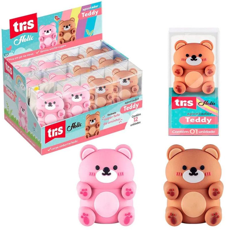 APONTADOR HOLIC TEDDY TRIS - REF. 906915 - CAIXA COM 12 UNIDADES