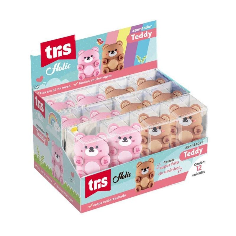 APONTADOR HOLIC TEDDY TRIS - REF. 906915 - CAIXA COM 12 UNIDADES