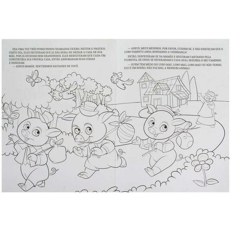 CLASSICOS PARA COLORIR: OS TRES PORQUINHO - REF. 311677 - 1 UNIDADE