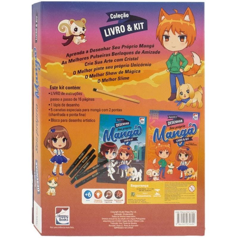 LIVRO E KIT APRENDA A DESENHAR SEU MANGA - REF. 311952 - 1 UNIDADE