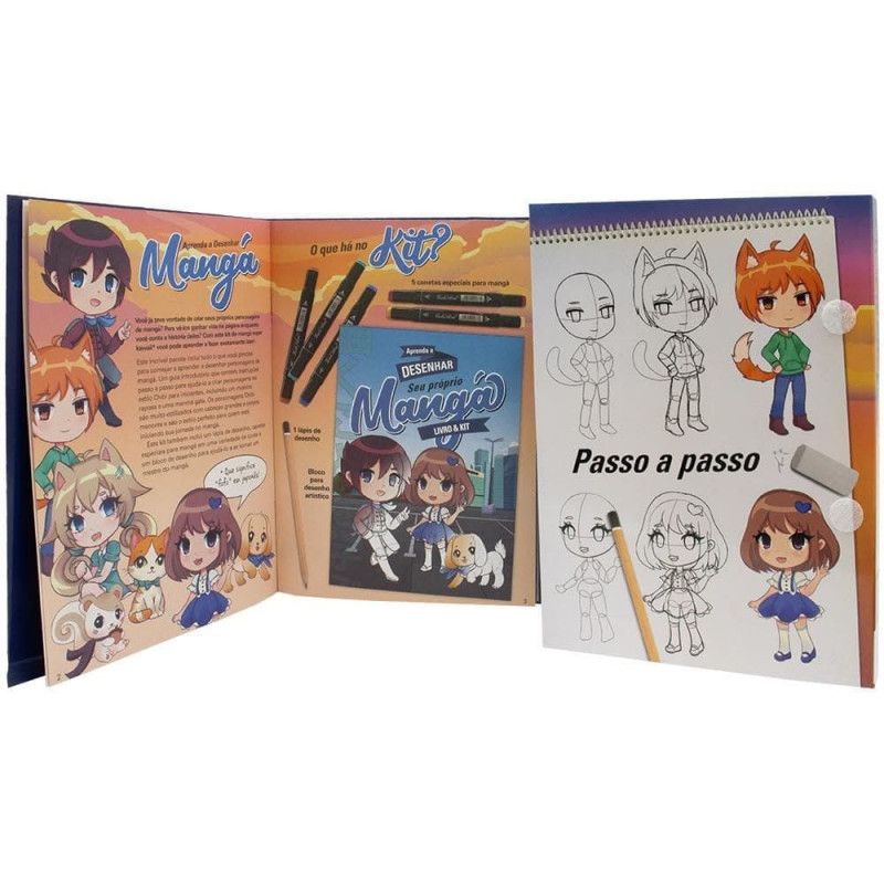 LIVRO E KIT APRENDA A DESENHAR SEU MANGA - REF. 311952 - 1 UNIDADE