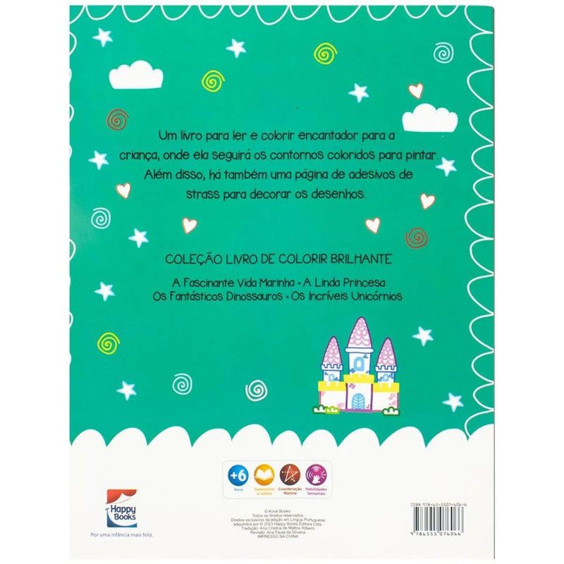 LIVRO DE COLORIR BRILHANTE A LINDA PRINCESA - REF. 313335 - 1 UNIDADE