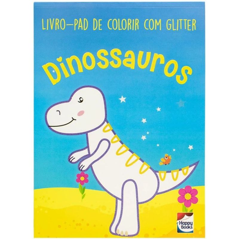 LIVRO-PAD DE COLORIR COM GLITTER DINOSSAUROS - REF. 310638 - 1 UNIDADE
