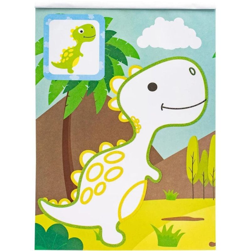 LIVRO-PAD DE COLORIR COM GLITTER DINOSSAUROS - REF. 310638 - 1 UNIDADE
