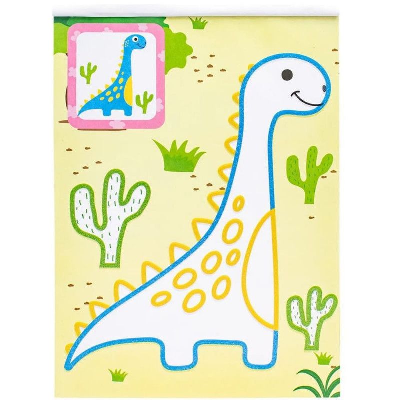 LIVRO-PAD DE COLORIR COM GLITTER DINOSSAUROS - REF. 310638 - 1 UNIDADE