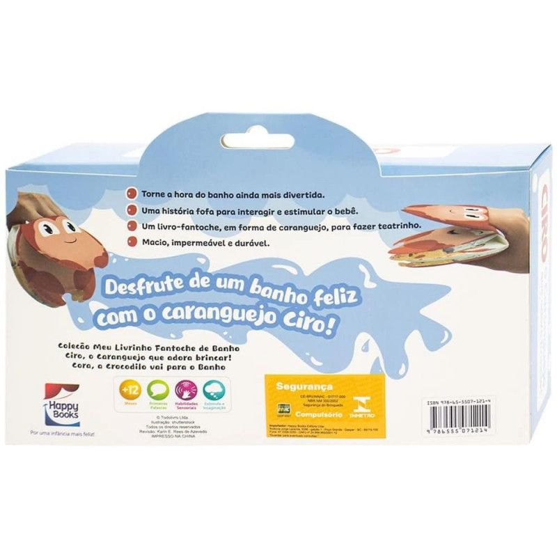 MEU LIVRINHO FANTOCHE DE BANHO: CIRO, O CARANGUEIJO QUE ADORA BRINCAR - REF. 307882 - 1 UNIDADE