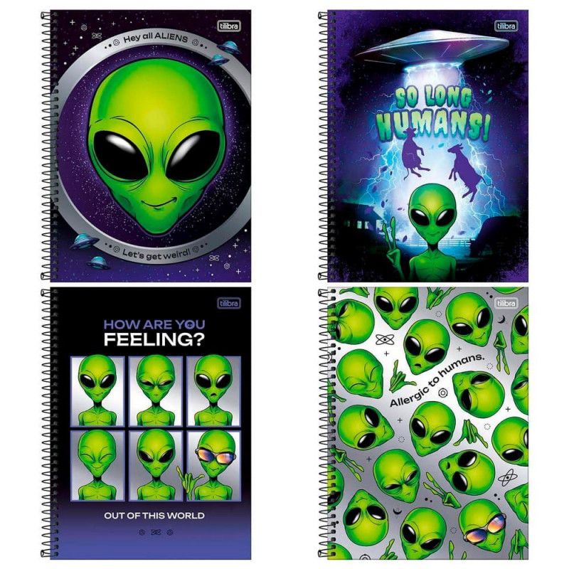 CADERNO 1 MATERIA CAPA DURA 80 FOLHAS CONNECT ORBIT TILIBRA - REF. 359220 - PACOTE COM 4 UNIDADES