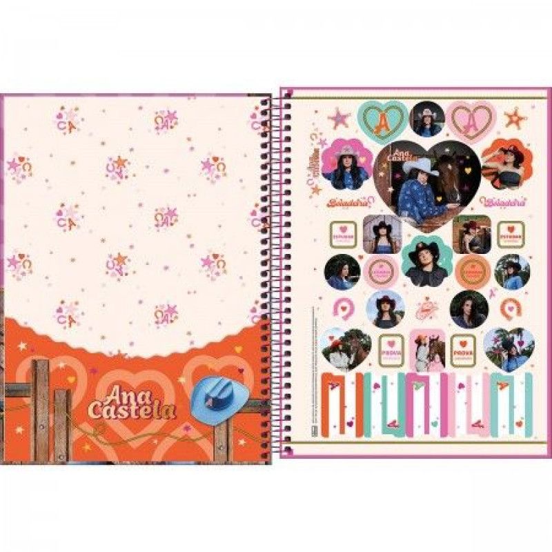 CADERNO 1 MATERIA CAPA DURA 80 FOLHAS CONNECT ANA CASTELA TILIBRA - REF. 358312 - PACOTE COM 4 UNIDADES
