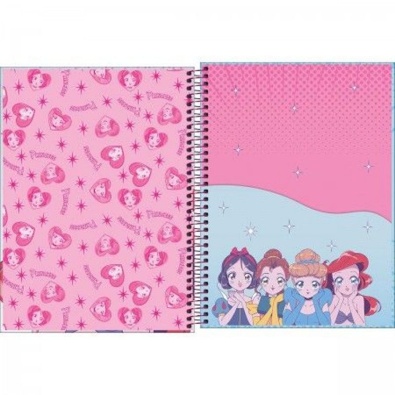 CADERNO 1 MATERIA CAPA DURA 80 FOLHAS PRINCESA MANGA TILIBRA - REF. 358231 - PACOTE COM 4 UNIDADES