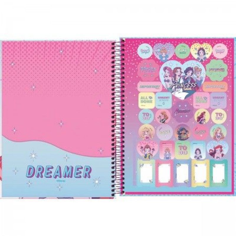 CADERNO 1 MATERIA CAPA DURA 80 FOLHAS PRINCESA MANGA TILIBRA - REF. 358231 - PACOTE COM 4 UNIDADES