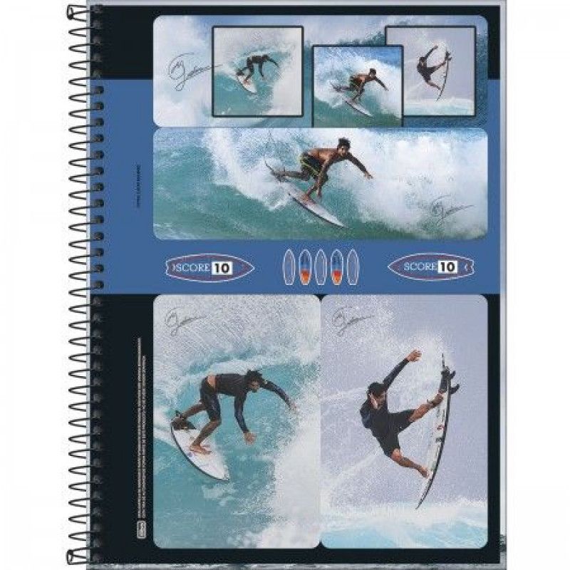 CADERNO 20 MATERIAS CAPA DURA 320 FOLHAS CONNECT GABRIEL MEDINA TILIBRA - REF. 389251 - PACOTE COM 2 UNIDADES