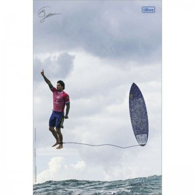 CADERNO 20 MATERIAS CAPA DURA 320 FOLHAS CONNECT GABRIEL MEDINA TILIBRA - REF. 389251 - PACOTE COM 2 UNIDADES