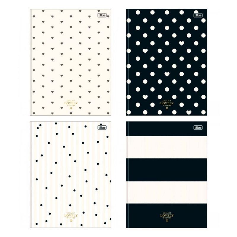 CADERNO BROCHURAO CAPA DURA 80 FOLHAS WEST VILLAGE TILIBRA - REF. 359734 - PACOTE COM 5 UNIDADES