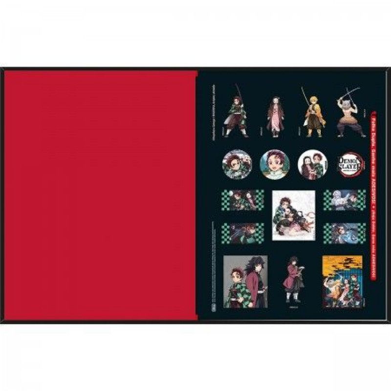 CADERNO BROCHURAO CAPA DURA 80 FOLHAS DEMON SLAYER TILIBRA - REF. 354481 - PACOTE COM 5 UNIDADES