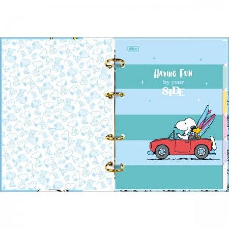 CADERNO ARGOLADO 80 FOLHAS COLEGIAL SNOOPY TILIBRA - REF. 351377 - 1 UNIDADE