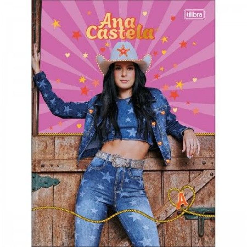 CADERNO BROCHURAO CAPA DURA ANA CASTEL 80 FOLHAS TILIBRA - REF. 358321 - PACOTE COM 5 UNIDADES