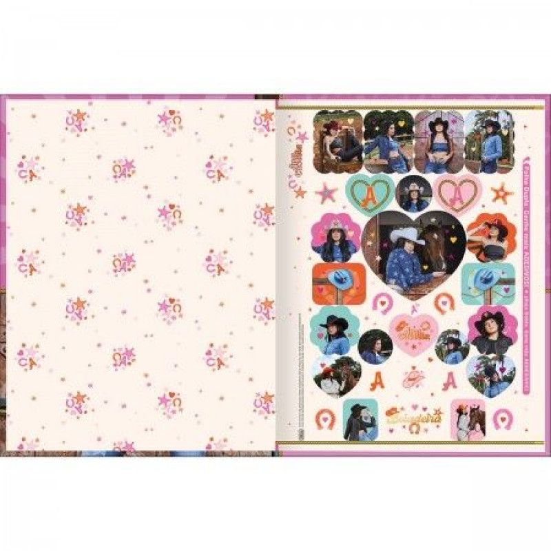 CADERNO BROCHURAO CAPA DURA ANA CASTEL 80 FOLHAS TILIBRA - REF. 358321 - PACOTE COM 5 UNIDADES