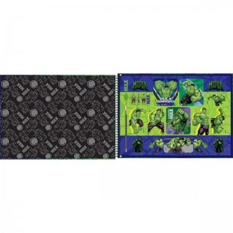 CADERNO CARTOGRAFIA CAPA DURA 80 FOLHAS HULK TILIBRA - REF. 358576 - PACOTE COM 4 UNIDADES