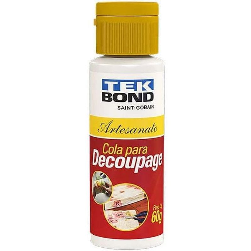 COLA DECOUPAGE ARTESANATO 60G TEKBOND - REF. 26400106000 - PACOTE COM 6 UNIDADES