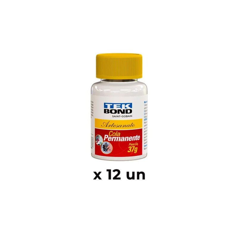 COLA PERMANENTE 37G PARA ARTESANATO TEKBOND - REF. 26400203700 - PACOTE COM 12 UNIDADES
