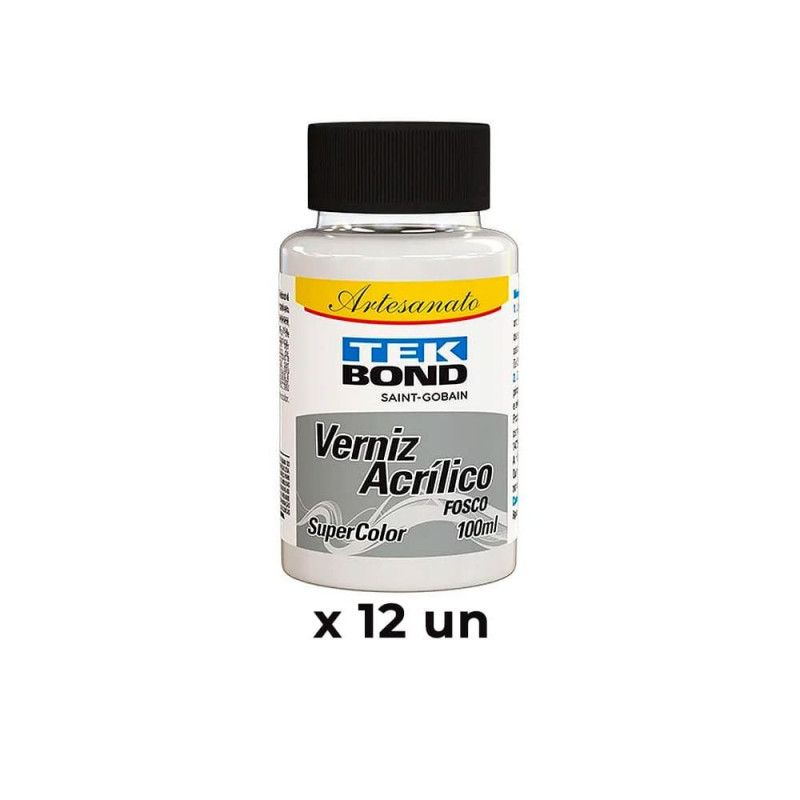 VERNIZ ACRILICO FOSCO 100ML TEKBOND - REF. 26300010000 - PACOTE COM 6 UNIDADES